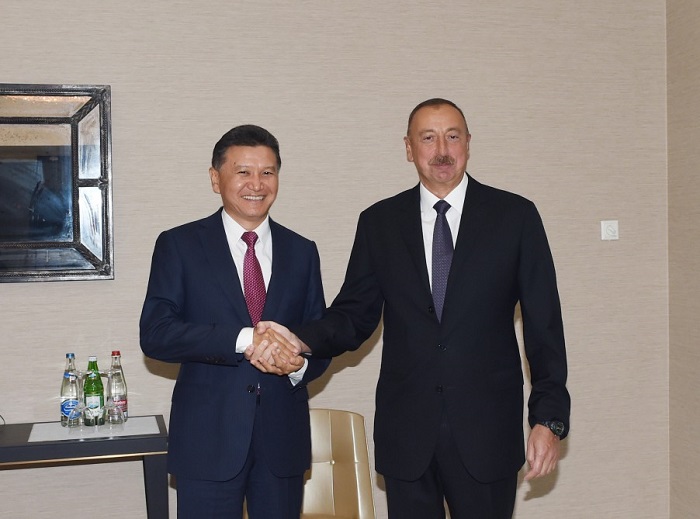 Treffen zwischen Präsident Ilham Aliyev und Fide-Präsident Kirsan Iljumschinow